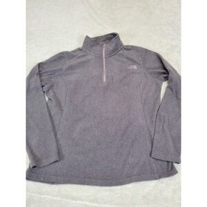 The North Face Muted Purple Fuzzy Fleece 1/4 Zip Sweater Large Casual Cozy Logo